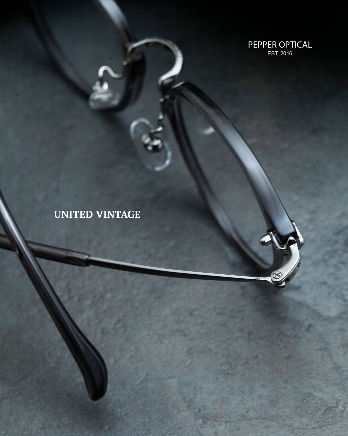 United Vintage - UV-8019 透明中金梨型鏡全新改良作