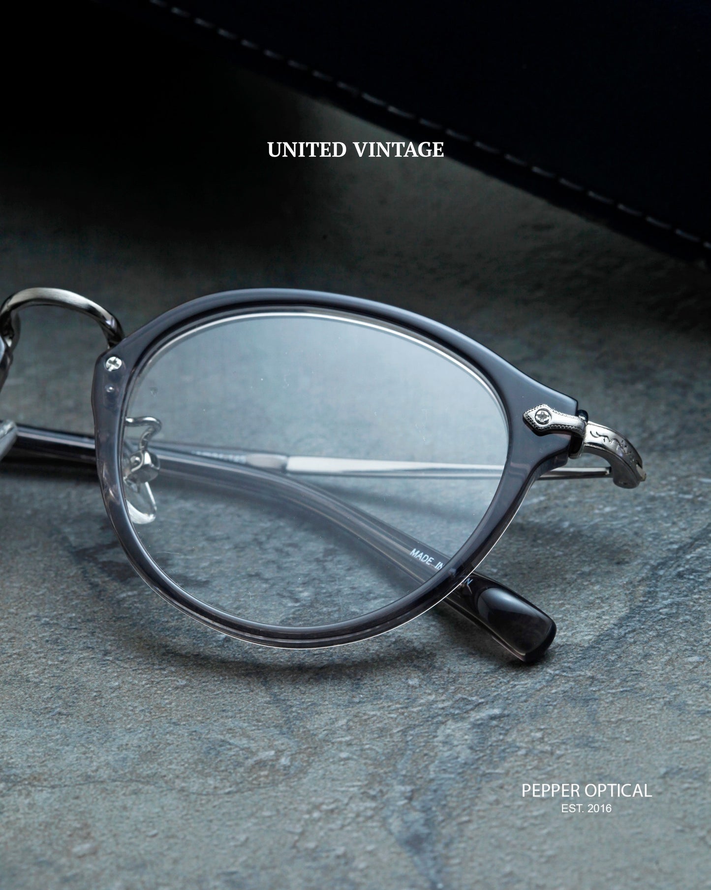 United Vintage - UV-8019 透明中金梨型鏡全新改良作