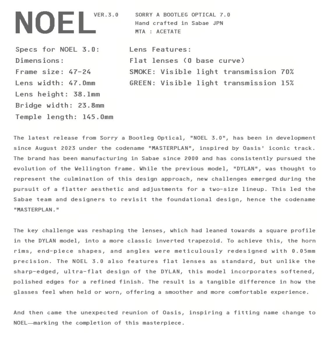 Sorry a Bootleg Optical Noel3.0 Clear