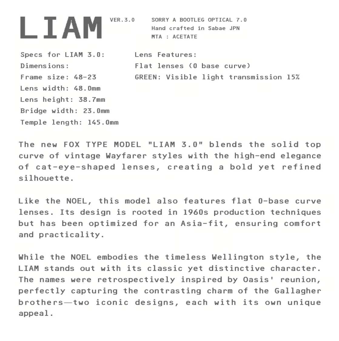 Sorry a Bootleg Optical Liam3.0 CLEAR