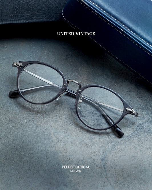 United Vintage - UV-8019  透明中金梨型鏡全新改良作